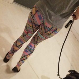 Bright print yoga pants